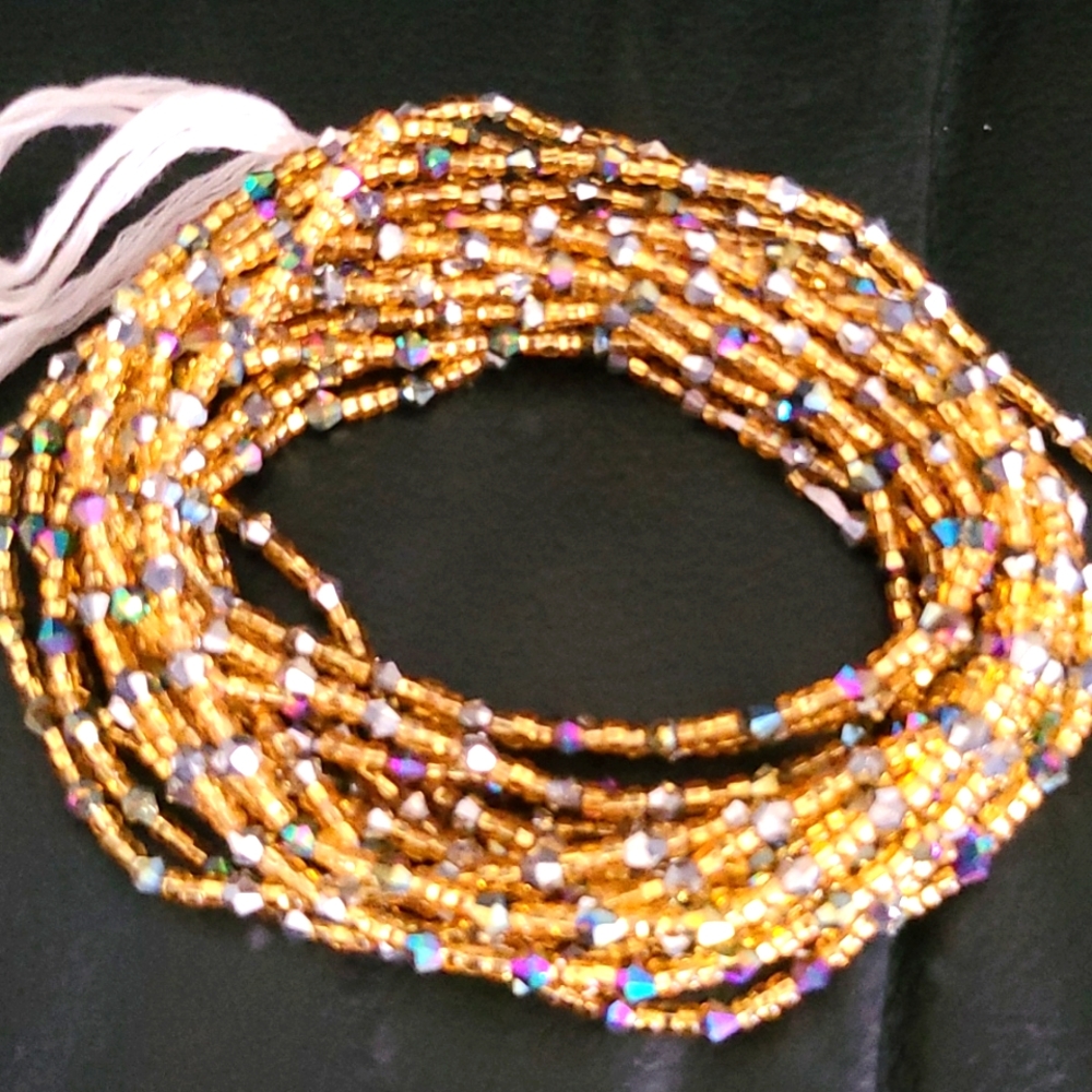 NWT Waist beads Best Seller "Golden" Platinum Silver Waist Beads
